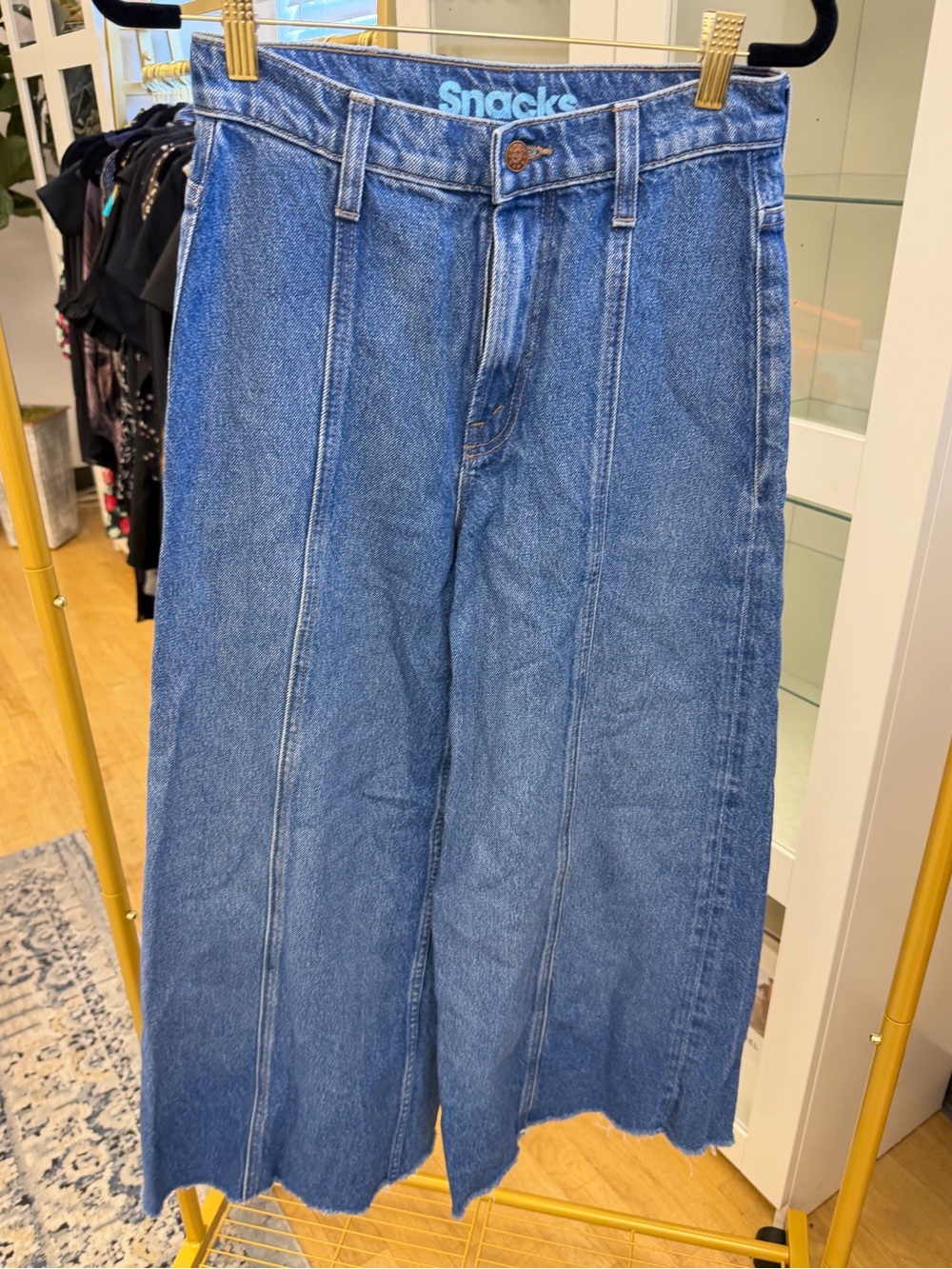 Mother Snacks The Lunch Line Sneak Fray Size 25 Wide Leg Denim - Picture 3 of 15